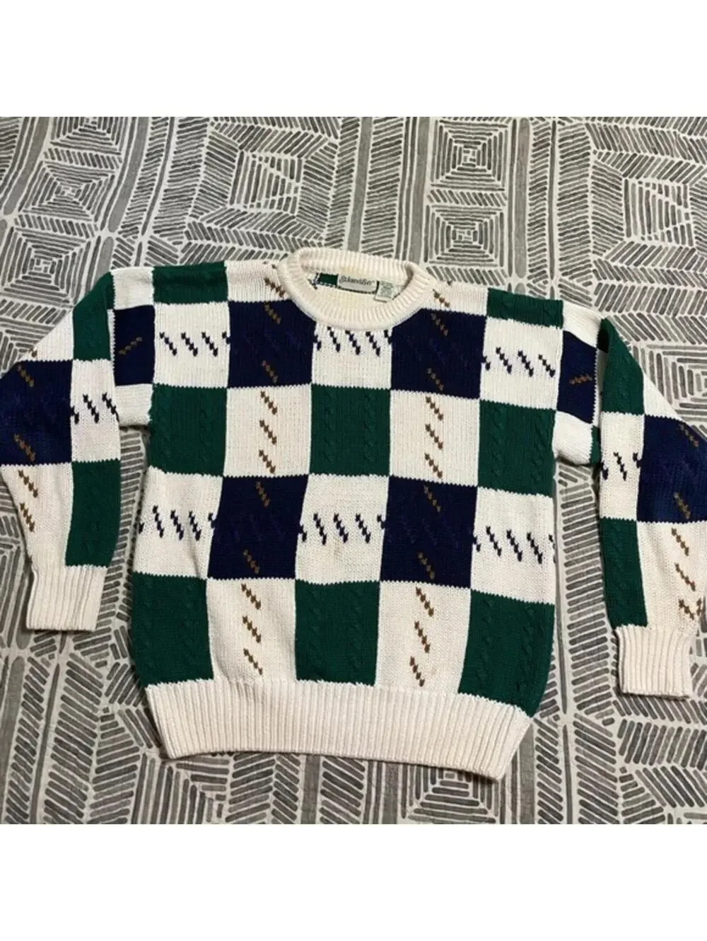 St. John's Bay Men's checkerboard Crewneck Sweater